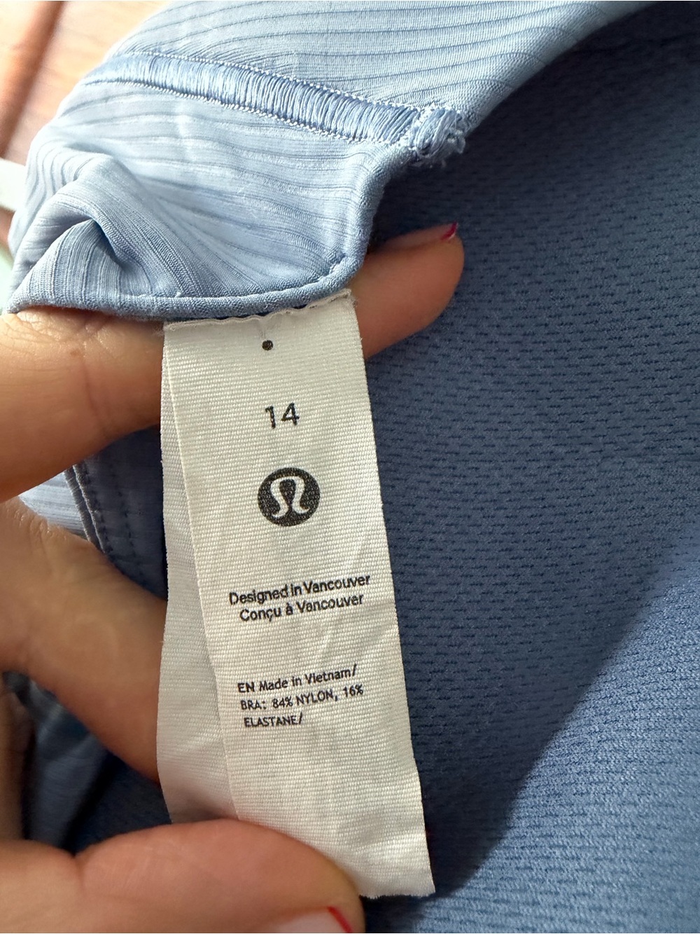 Lululemon Ribbed Longline Sports Bra Blue | Size 14 | NWOT - Picture 2 of 4